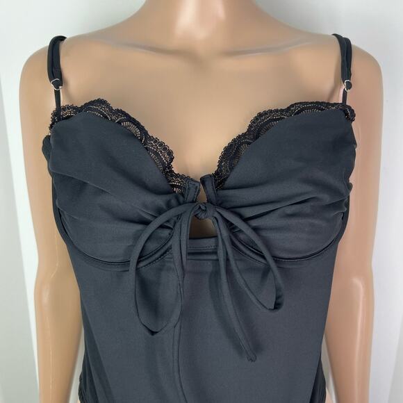 New Princess Polly Monument Black Lace Bra Top Thong Bodysuit - Picture 5 of 14